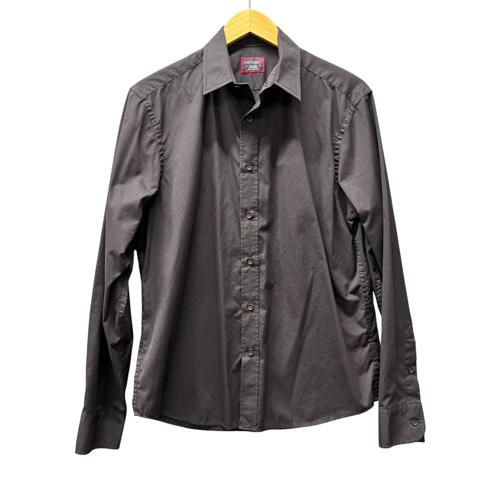 UNTUCKit Button Up Shirt Mens Medium Black Cotton Long Sleeve Classic